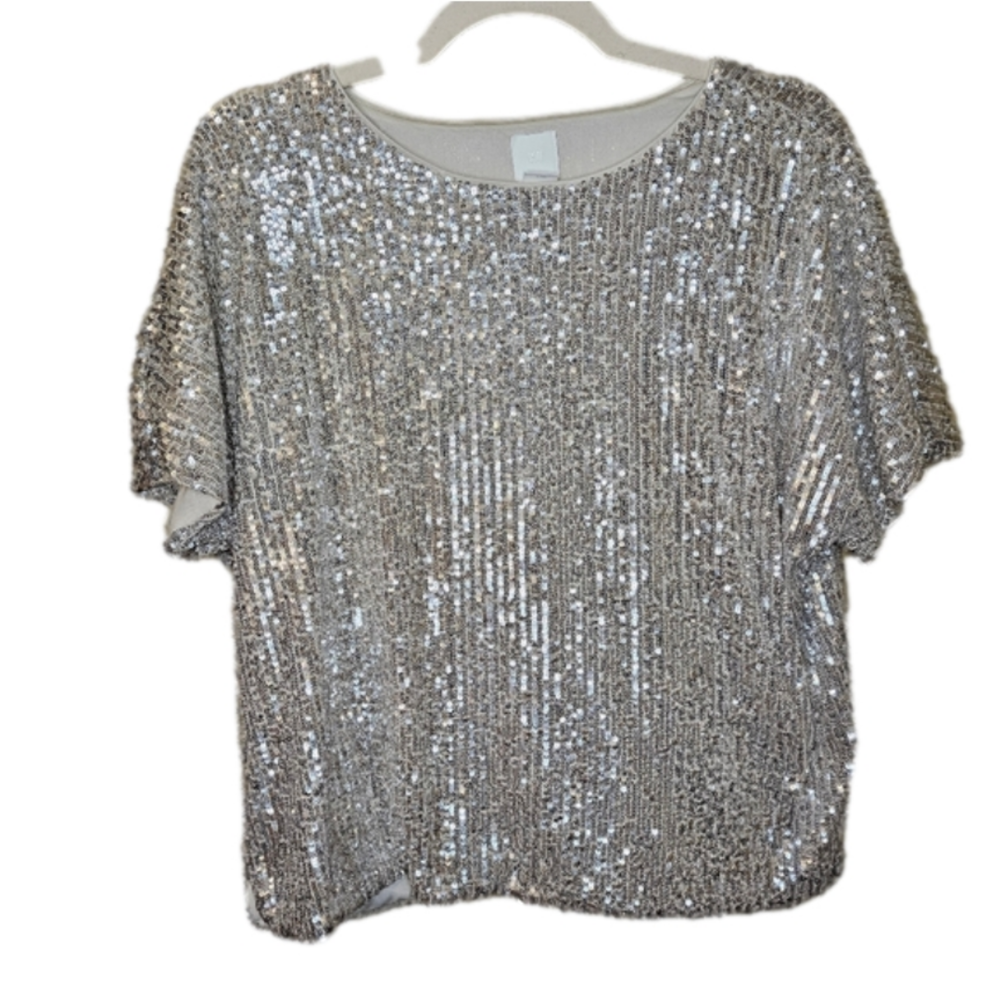 H&M Champagne color Sparkly special Occasion top Size Medium